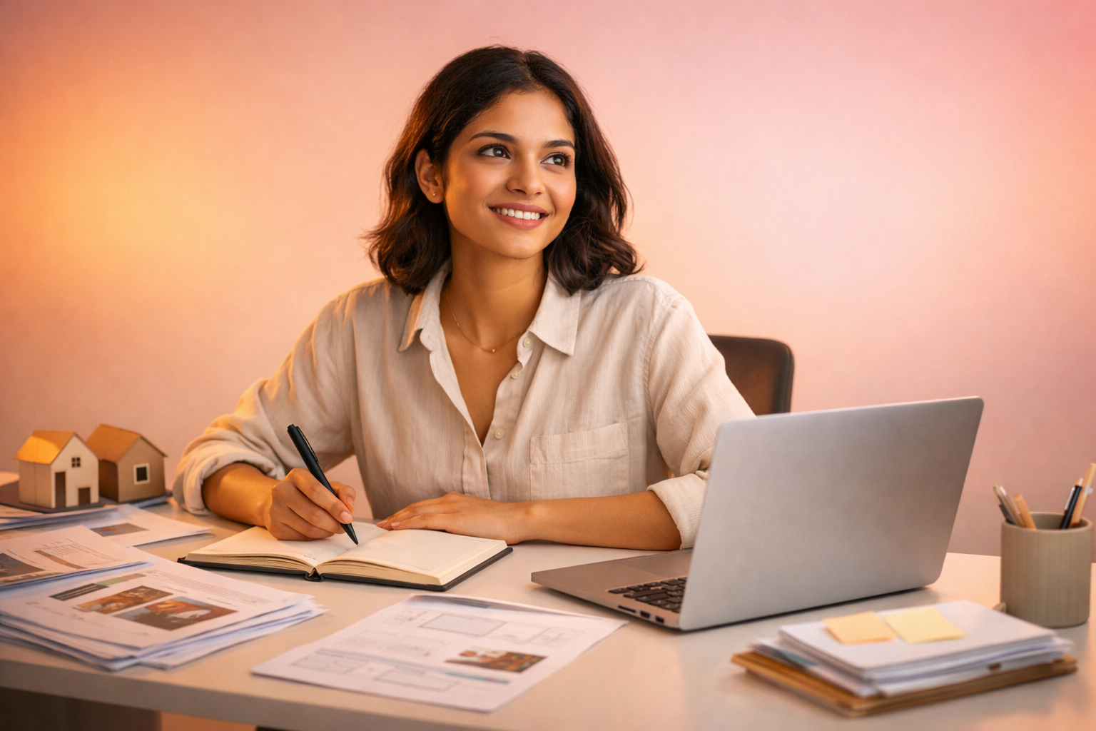 Student studying for real estate exam